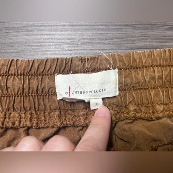 By Anthropologie Elastic Tie Waist Jogger Pants Women's Small Brown - Picture 8 of 9